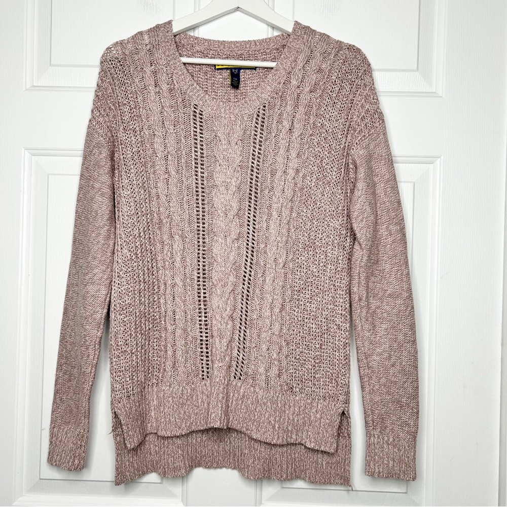 Prince & Fox Cable Knit Lavender Sweater Size L